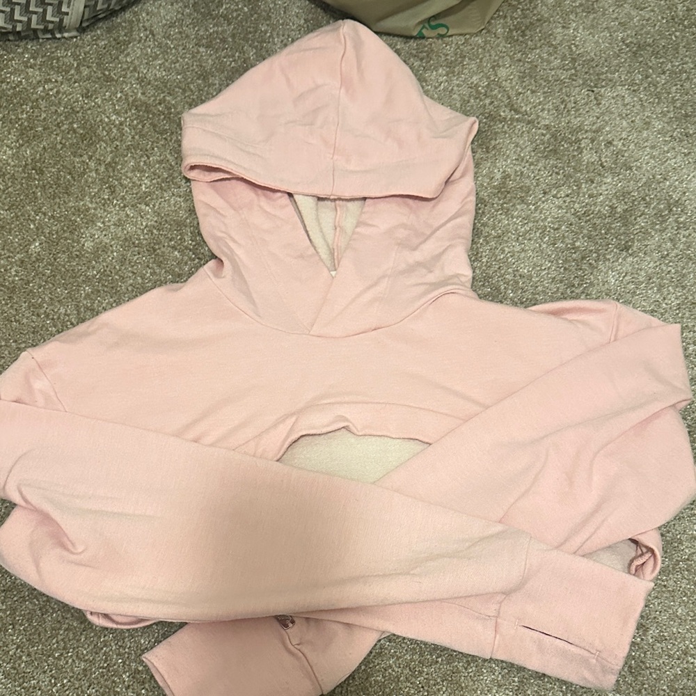 Bombshell Sportswear Light Pink Cropped Hoodie